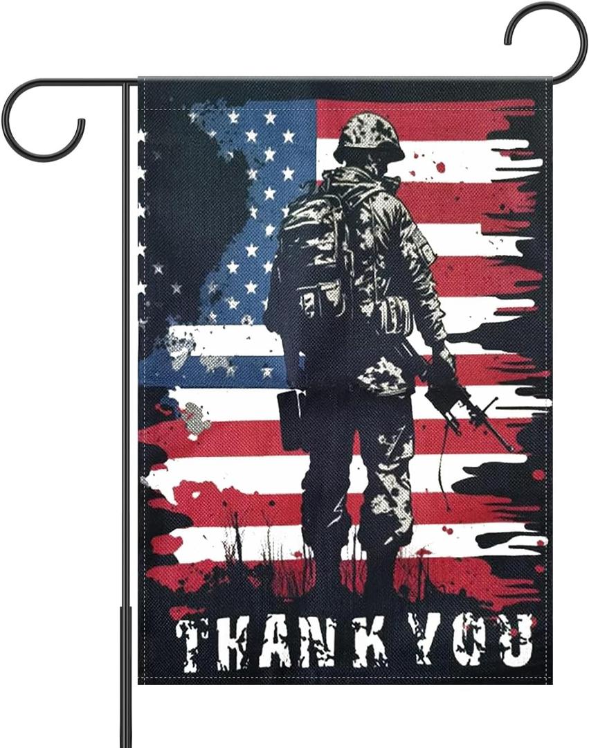 Memorial Day Patriotic Garden Flag 12x18 Inch Double Sided, USA flag 4th of July Independence Day Yard Outdoor Decoration, Fourth of July Deals