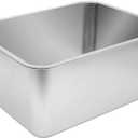 Kichwit Large Stainless Steel Cat Litter Box with High Sides, Metal Litter Pan for Cat, Non Stick Smooth Surface, Easy to Clean (17.5" L x 13.5" W x 7.9" H)