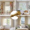 Oneach Heavy Duty Curtain Rods for Windows 72 to 144 Inch, 1 Inch Brass Gold Curtain Rod, Adjustable Length Rod with Metal Finials, Modern Decorative for Bedroom Kitchen Living Room (16 to 150 Inch)