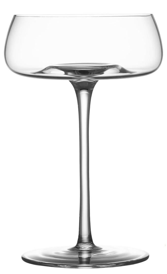 GLASSIQUE CADEAU Crystal Cocktail and Champagne Coupette Glasses | Set of 1 | 9 oz Elegant Long Stemmed Coupe Glassware for Gimlet, Espresso Martini, Daiquiri, Cosmopolitan | Fancy Round Saucers