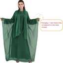 khalat Abaya Dress for Women Muslim Lightweight Organza Rhinestone Prayer Outerwear Loose Flowy Islamic Dubai Abaya Dress, One Size (Green)