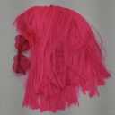 Short Hot Pink Straight Bob Wig with Bangs, PLULON Shoulder Length Heat Resistant Synthetic Hair Wigs with Heart Sunglasses for Women Natural Look Daily Wear Cosplay Hairpieces Halloween Costume Party