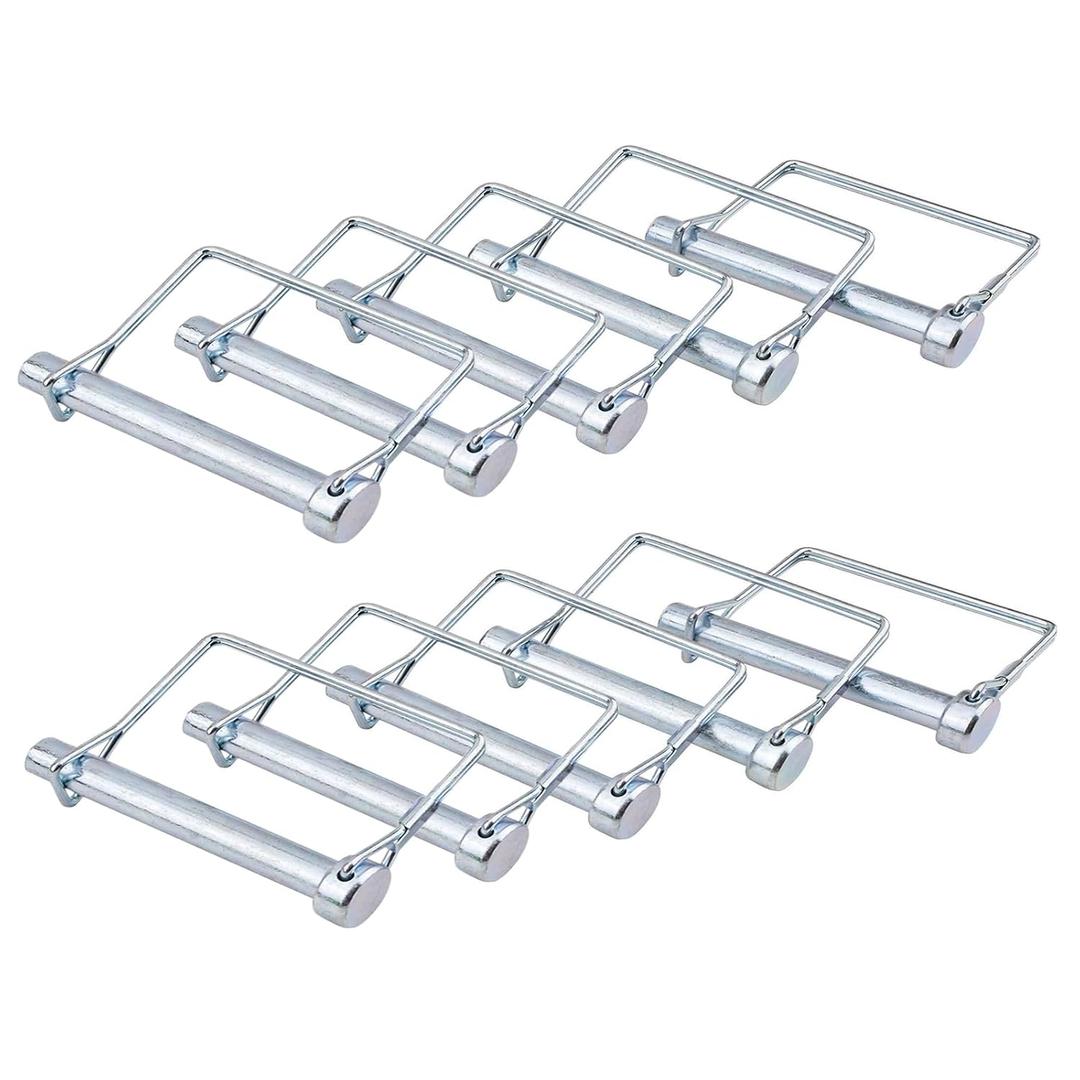 10 Pack Trailer Coupler Pin 3/8x3-5/32in Towing Hitch Pin Heavy Duty Wire Lock Pin Secure PTO Shaft Locking Pin for Trailers, RVs, Boats, Farm Equipment