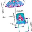 WERNNSAI Kids Beach Chair with Umbrella, Toddler Outdoor Folding Camping Chair with Canopy Sun Shade for Beach Pool Travel Picnic for Age 1-3 (Mermaid), 9.8"D x 13.7"W x 27"H