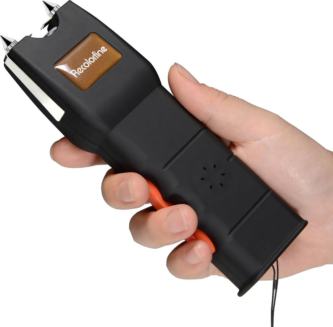 Stun Gun with LED Flashlight for Women Self Defense Rechargeable Stun Guns with Personal Security Alarm (Black) Stun Gun with LED Flashlight for Women Self Defense Rechargeable Stun Guns with Personal Security Alarm (Black)