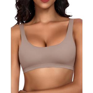 Werkiss Bralettes for Women Natural Lift Wireless Bras No Underwire Light Support Sports Bra (Beige, XS)
