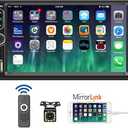 Leadfan 7inch Car Stereo Double Din Radio Touchscreen with Backup Camera Multimedia Car Audio Support Mirror Link, Bluetooth Caller ID, FM/MP3/MP4/USB/Subwoofer,Aux Input Car Audio Receivers