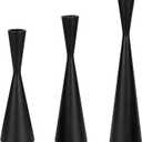 Set of 3 Matte Black Metal Taper Candlesticks Candleholder, Vintage Mid-Century Modern Candlestick Home Farmhouse Cabin Lodge Table Mantel Wedding Centerpiece Candle Holders
