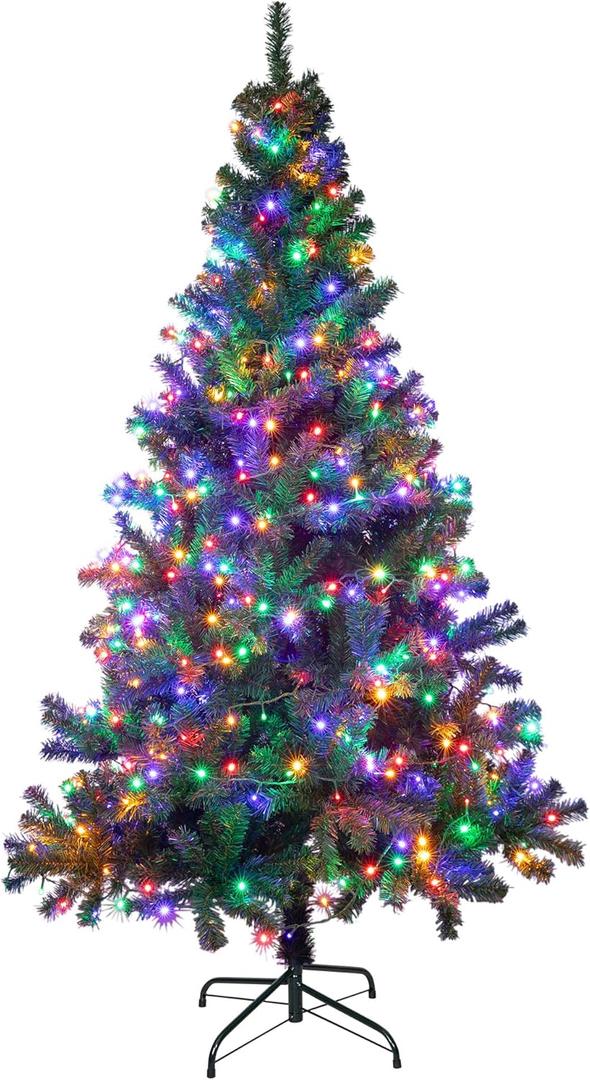 Sunnyglade 4Ft Premium Artificial Christmas Tree with 240 LED Multicolored String Lights (NOT Pre-Strung) & Rugged Metal Stand,8 Lighting Modes,400 Tips Full Tree,Xmas Decoration (Multicolor)