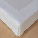 King Bed Skirt, Wrap Around Bed Skirt with Pleated Corner, 18 Inch Drop Pleated Waffle Weave Bedskirts, Anti-Slip, Microfiber, Ivory, 18'' King