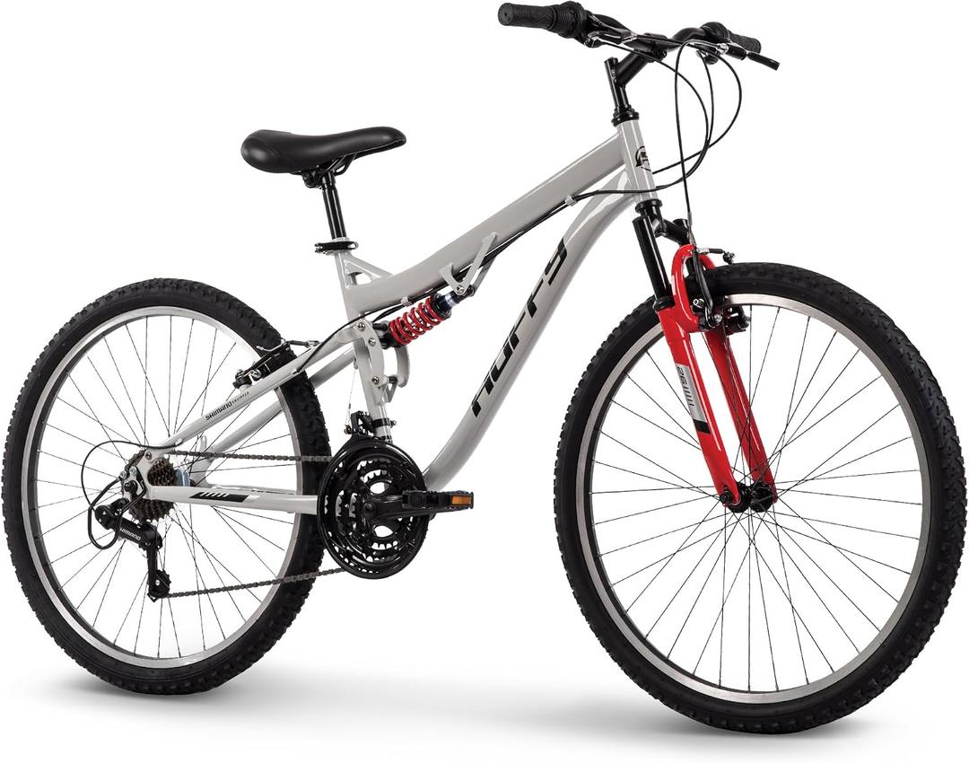 Huffy Stone Mountain Bike for Men and Women, 20/24/26, 6-Speed (20) or 21-Speed, Front or Dual Suspension (Varies), Multiple Colors, Adjustable Saddle, Shimano Equipped, All-Terrain Tires