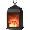 Fireplace Lantern and Battery Operated USB Operated 6 Hour Timer Included Tabletop Fireplace Lantern Indoor/ Outdoor Fireplace Lamp (1 Pack House Shape No Heater Function Size:6.3x5.5x12 Inch)