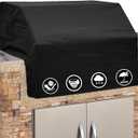 Covers & All Built-in Grill Cover for Outdoor Grill  Heavy Duty 12 oz Waterproof Built-in BBQ Grill Cover, PVC-Coated Polyester with Elastic Hem for Snug Fit (32 x 26 x 24 inches, Black)