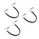 M MAKA Flat Low Profile Guitar Patch Cable 8 inch for Effects Pedals, S-Shape, 1/ 4 inch Right-Angle, White, 3-Pack