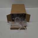 12 Pcs 14oz Plastic Mason Jar Bottles with Straws Lids Clear Cute Reusable Drinking Cups and 43pcs Summer Stickers for Water, Tea, Juice, Beer, Summer Hawaiian Beach Party Supplie