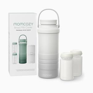 Momcozy 22oz Portable Breast Milk Cooler for Outdoor, Life Saver with 360 Total Cooling for 24 Hours, Larger Capacity Travel Breastmilk Chiller with 2pcs Baby Bottles for Breastmilk Storage