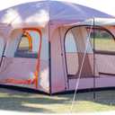 KTT Extra Large Tent 12 Person(Style-B),Family Cabin Tents,2 Rooms,3 Doors and 3 Windows with Mesh,Straight Wall,Waterproof,Double Layer,Big Tent for Outdoor,Picnic,Camping,Family Gathering