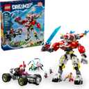 LEGO DREAMZzz Cooper's Tiger Mech & Zero's Hot Rod Car Toy - Building Robot Toy for Kids, Boys and Girls, Ages 9+ - Building Kit for Pretend Play - Gift Idea for Birthdays - 71497