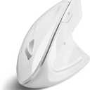 Perixx PERIMICE-813W Bluetooth Vertical Mouse - Wireless 3-in-1 Multi-Device Spec - Travelling Carry Bag - Ergonomic Right-Handed Design - White