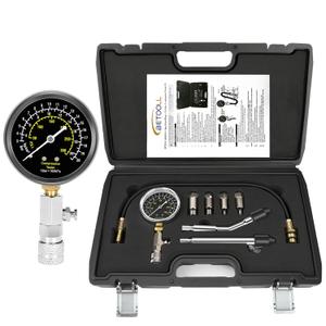 BETOOLL 8pcs Petrol Engine Cylinder Compression Tester Kit Automotive Tool Gauge