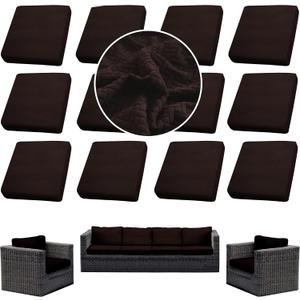Outdoor Cushion Covers Set,12PCS Patio Furniture Couch Seat Slipcovers, Replacement for Sofa Sectional Chair(CoverOnly)