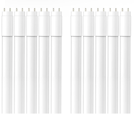 10-Pack T8 LED Tube Lights 4Ft, 14W 2450LM 5000K, Single or Double End Powered, Plug and Play or Ballast Bypass, Type A+B 4 Foot T10 T12 Fluorescent Bulbs Replacement, Frosted