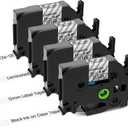 TZe TZ Tape 12mm 0.47 Laminated Clear Label Tape Replacement for Brother P Touch Label Tape TZe-131 TZe131 Black on Clear Label Maker Tape, Compatible with Brother PT-H110 D210 D220 D400 D600, 4-Pack