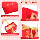 Jetec 45 Pcs Small Thank You Gift Bag Bulk 5.5x4.7x2.5'' Mini Paper Favor Bag with Handle Ribbon for Graduation Mother's Day Baby Shower Wedding Anniversary Birthday Party(Red/gold)