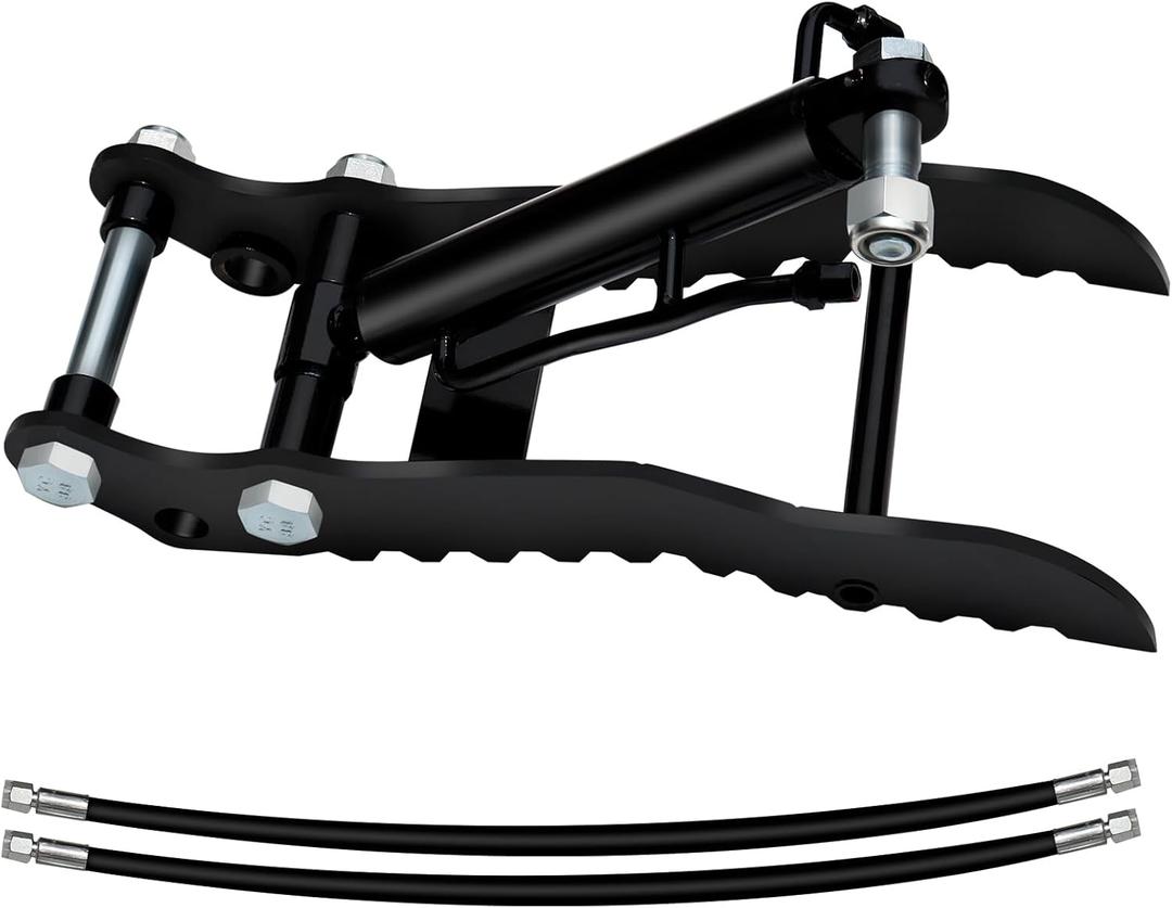 Hydraulic Thumb Clip For Mini Excavators Attachments, Metal Grab Clip Thumb with 2*M14 Hoses for Single Hole Hydraulic Thumb Clip without L-Shaped Bracket