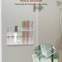 11.8'' Large Adjustable Height Acrylic Straw Holder for Cabinet Door with Ultra Sticky Double Sided Adhesive Tape, Reusable Tumbler Straw Dispenser for Kitchen Counter Cupboard -Transparent