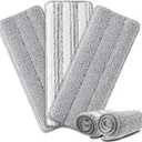 Flat Mop Pads, 3 Pack 13" X 4.9" Microfiber Mop Pad/Refill/Head, Mop Pads Washable Microfiber Squeeze Cleaning Mop Heads Replacement - White and Grey