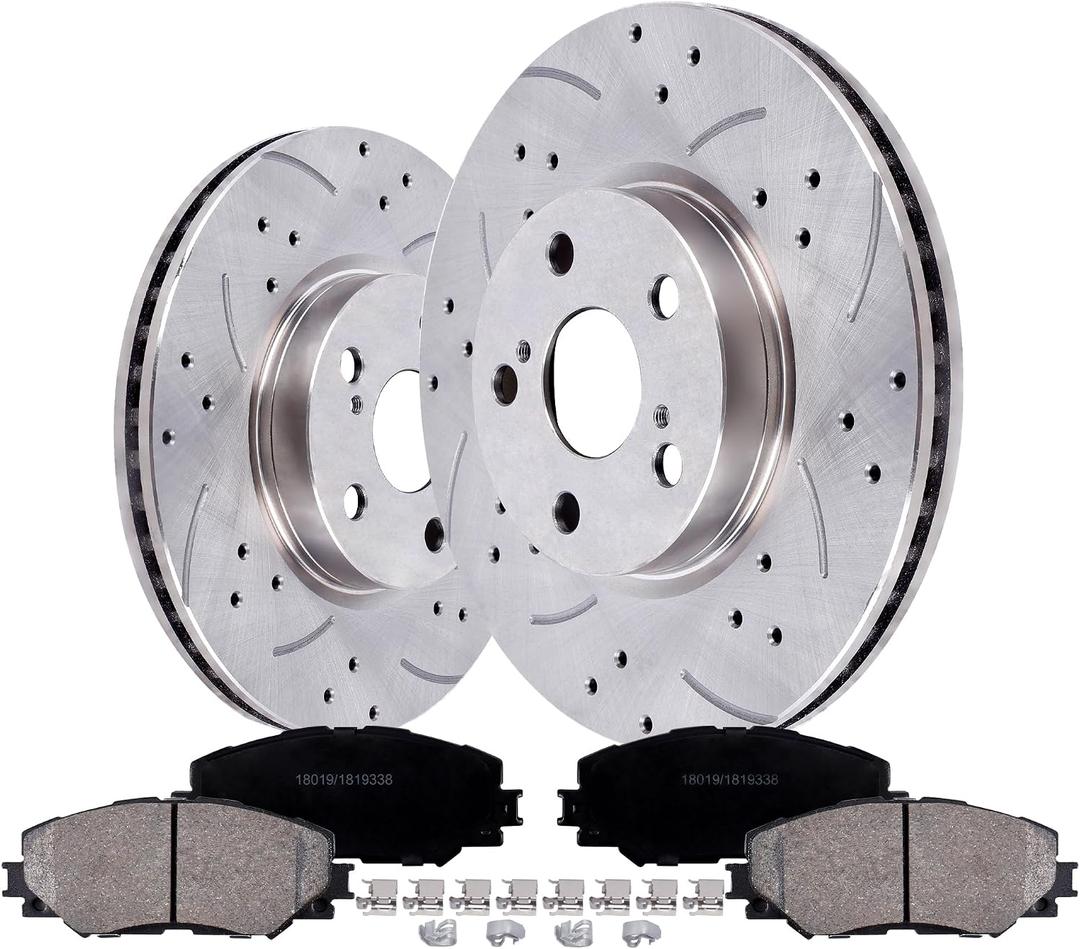 VIPCAR Front Brake Pads and Rotors Kit for Toyota Corolla 2009-2019 | Fits Matrix 2009-2014, Pontiac Vibe 2009-2010 & Scion xD 2008-2014. Front Disc Brake Kit with Pads and Rotors.