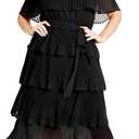 City Chic Women's Plus Size Night Garden Dress (Black) 16