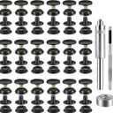 1000 Pcs (250Sets) Snap Fastener Kit Tool 15MM Snap Button kit Snaps for Leather Leather Snaps and Fasteners Kit for High-Grade Metal Material Snaps for Bag, Jeans, Clothes, Fabric (Black)