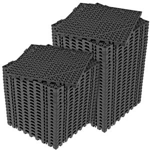 ToLanbbt Modular Interlocking Cushion 48P 11.8" x 11.8" Interlocking Rubber Floor Drain Holes Non-Slip Splicing Drainage Mats for Deck, Shower, Kitchen, Drain Pool, Sauna Bath, Indoor Outdoor (Black)