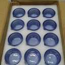 SUPMIND 24 Pcs Ribbed Votive Candle Holders, Dark Blue Glass Holders Bulk for Table Centerpiece, Tealight Holders Glass for Wedding Shower, Party and Home Decor