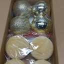 Menkxi 8 Pcs 4'' Large Velvet Christmas Balls Ornaments Shiny Glitter Flocked Christmas Tree Ornaments Hanging Decorations with Ribbon for Xmas Holiday(Beige)