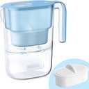 Waterdrop PT-05B Water Filter Pitcher, 7-Cup Capacity, NSF Certified, 5X Longer Filter Life, Up to 200 Gallons, for Fridge, Countertop, and Gift Giving, Reduces PFOA/PFOS, Chlorine, Blue