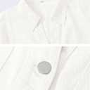 Locachy Women's Cropped Denim Shirt Short Sleeve Lapel Button Down Trucker Jean Jackets Coats Fashion Outfits Clothes White S (White, S)