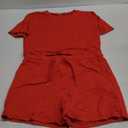HBQ Women 2 Piece Outfits Summer Sweatsuits Track Suits Crop Tops Biker Short Workout Jogger Sets Red L