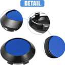 ACROPIX 70mm Dia 6 Clips Wheel Tyre Center Hub Caps Covers for Vehicle Black Gloss Blue - Pack of 4