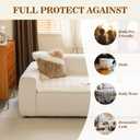 MYSKY HOME Couch Covers for 3-4 Cushion Sofa Pet Friendly, Couch Cover for Dogs, Sofa Covers for Pets Washable, Soft Non-Slip Sofa Slipcovers Furniture Protector Covers, Cream, 27.6" x 82.7"