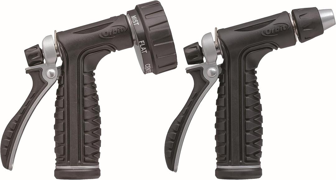 Orbit 26814 Pro Flo Metal Rear Trigger Hose Spray Nozzles Dual Pack