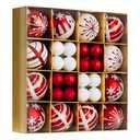 Xmas station 44PCS Christmas Ball Ornaments Set Xmas Tree Decoration Balls 2025 Shatterproof Hanging Colored for Party Wedding Home Party Outdoor Indoor Red & White