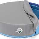 SAFANA 72 inch Dog Pool Cover 71 inch [Upgrade 420D Thickened] 72" Foldable Round Dog Swimming Pool Cover, Portable Dog Pet Bath Pool Cover, Drawstring [New Gray for Superior UV Reflective Protection]