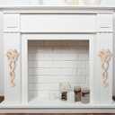 2 Pcs Wood Carved Onlay Wooden Appliques Versailles Medium Ribbon with Bow Drop Onlay Furniture Decals Bow Decor for Home Wall Door Dresser Bed Mantel Cabinet, 12.36 x 4.92 Inch