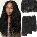 Burmese Curly Bundles 18 20 22 Inch Natural Black,100% Pure Protein Fiber Close to Virgin Human Hair, 3C4A Textured With Spiral Curls Ends, Hair Extensions for Black Women(1B 18 20 22)