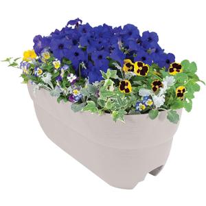 Bloomers Railing Planter with Drainage Holes 24" Weatherproof Resin Planter Polyethylene plastic - White