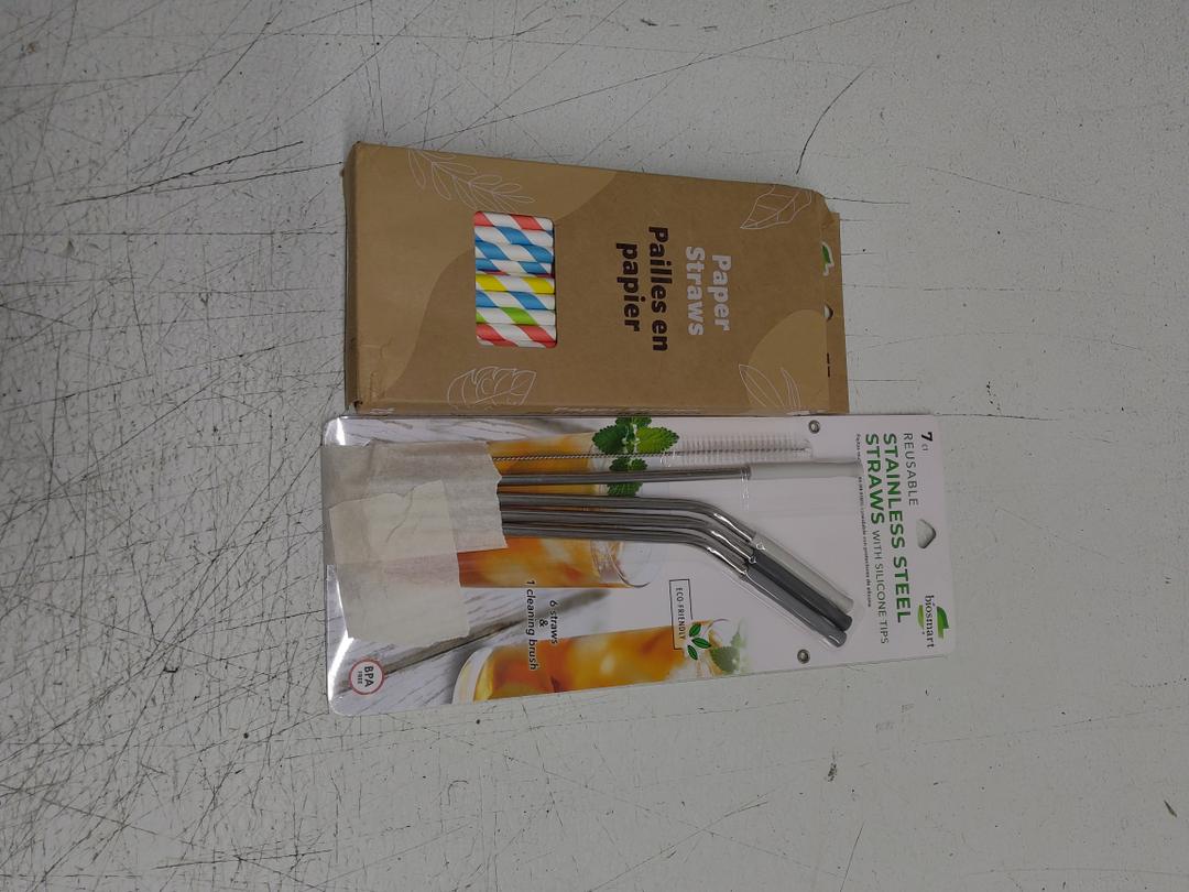 Paper Straws 75CT with STAINLESS STEEL STRAWS
