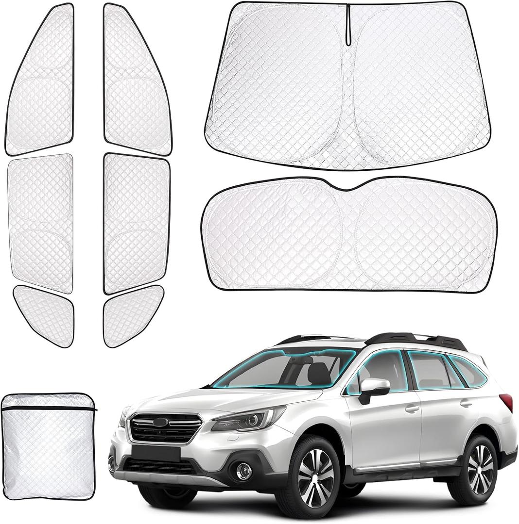 ZATOTOO Car Window Shades for 2020-2024 Outback Sun Shade for Side Window Front & Rear Windshield and Triangular Window Shade Privacy UV Ray Sun Blocker Heat Insulation for Camp Nap Long Time Parking